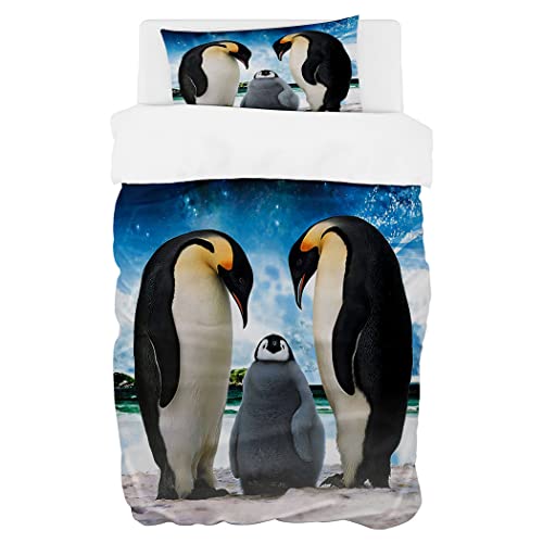 Zomer Bettwäsche Set 135x200 Bettwäsche 2tlg Weich Mikrofaser Bettbezug - 1 Bettdeckenbezug + 1 Kissenbezug 80x80cm mit Pinguinfamilie Zomer Bettwäsche Set 135x200 Bettwäsche 2tlg Weich Mikrofaser Bettbezug - 1 Bettdeckenbezug + 1 Kissenbezug 80x80cm mit Pinguinfamilie von Zomer