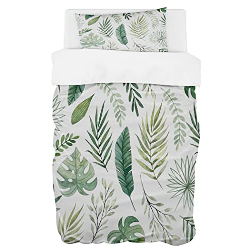 Zomer Bettwäsche Set 135x200 Bettwäsche 2tlg Weich Mikrofaser Bettbezug - 1 Bettdeckenbezug + 1 Kissenbezug 80x80cm mit grüne Blätter Botanisch Zomer Bettwäsche Set 135x200 Bettwäsche 2tlg Weich Mikrofaser Bettbezug - 1 Bettdeckenbezug + 1 Kissenbezug 80x80cm mit grüne Blätter Botanisch von Zomer
