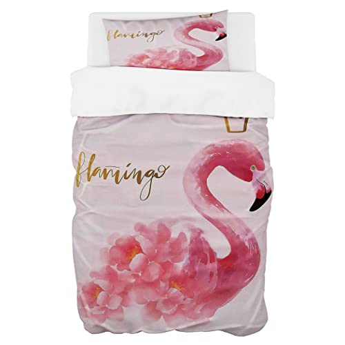 Zomer Bettwäsche Set 135x200 cm 2teilig Bettbezug Mikrofaser Bettwäsche Deckenbezug mit Rosa Flamingos Motiv - 1 Flauschige Bettdeckenbezug und 1 Kissenbezug 80x80cm Zomer Bettwäsche Set 135x200 cm 2teilig Bettbezug Mikrofaser Bettwäsche Deckenbezug mit Rosa Flamingos Motiv - 1 Flauschige Bettdeckenbezug und 1 Kissenbezug 80x80cm von Zomer