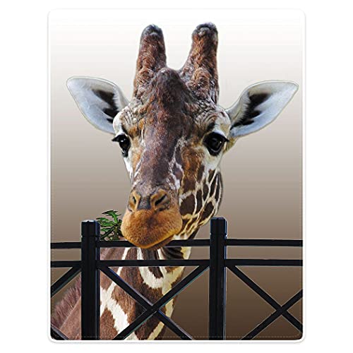 Zomer Decke Flauschig Kuscheldecke Bedruckt mit Giraffe Motiv,Grau,150x200 cm von Zomer