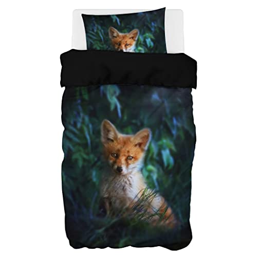 Zomer - Fuchs Bettwäsche 135x200 cm Grün Microfaser Bedruckte Bettwäsche-Sets 2 teilig - 1 Flauschige Bettbezug und 1 Kissenbezug 80x80 cm Zomer - Fuchs Bettwäsche 135x200 cm Grün Microfaser Bedruckte Bettwäsche-Sets 2 teilig - 1 Flauschige Bettbezug und 1 Kissenbezug 80x80 cm von Zomer