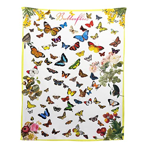 Zomer Kuscheldecke 100x150 cm Gemusterte Decke Weiche Warme Decke als Wohndecke Schlafdecke Tagesdecke oder Sofadecke mit Vielzahl von Schmetterlingen von Zomer
