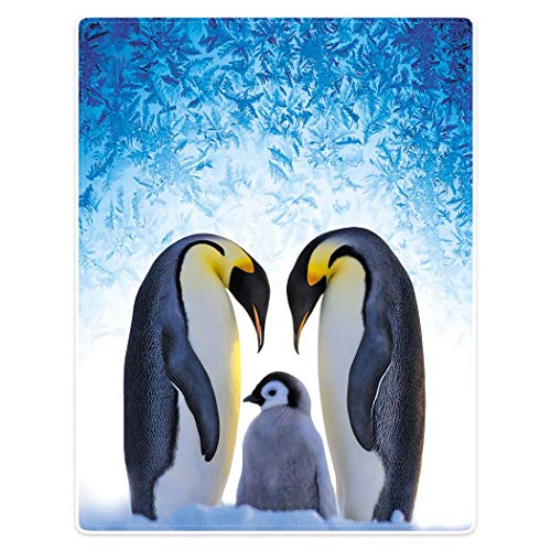 Zomer Kuscheldecke Pinguin Motiv Flauschige Decke Mikrofaser Fleecedecke Weiche & Warme Sofadecke/Couchdecke 150x200 cm von Zomer