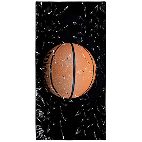 Zomer Mikrofaser Strandtuch 90x180 cm Badetuch Schnelltrocknend Ultra Light Sandless Portable Camping Handtuch Badetuch mit Basketball Motiv von Zomer