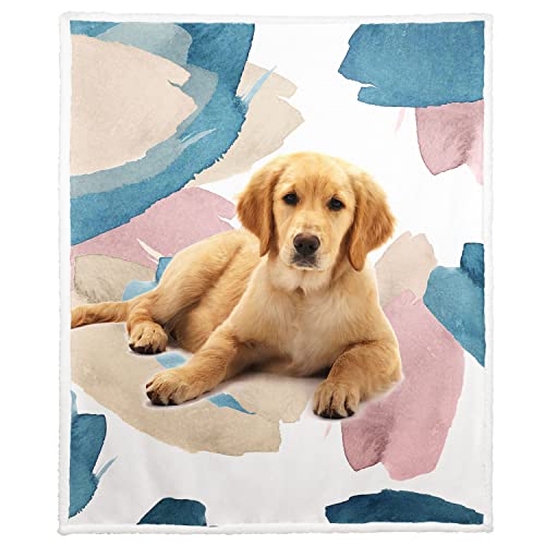 Zomer Sherpa Decke 150 x 200 cm Kuscheldecke Flauschige Wohndecken Mikrofaser Superweiche warme für Winter Fleece Couchdecke/Sofadecke TV-Decke mit Golden Retriever Motiv von Zomer