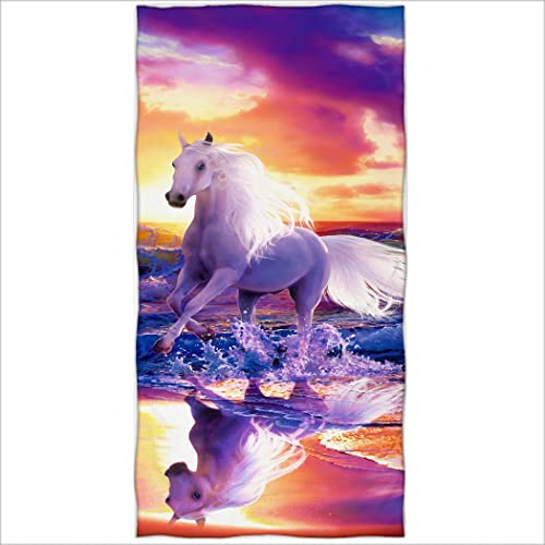 Zomer Strandtuch 70x140cm,Bedrucktes Mikrofaser Badetuch-Laufendes Pferd Bunt Zomer Strandtuch 70x140cm,Bedrucktes Mikrofaser Badetuch-Laufendes Pferd Bunt von Zomer