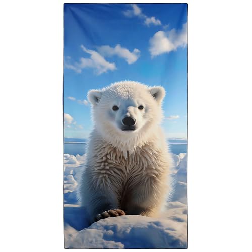 Zomer Strandtuch groß 90x180 cm Badetuch Schnelltrocknend Bedrucktes Mikrofaser Towel mit Eisbär Zomer Strandtuch groß 90x180 cm Badetuch Schnelltrocknend Bedrucktes Mikrofaser Towel mit Eisbär von Zomer