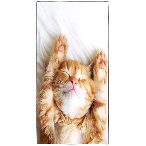 Zomer Strandtuch groß 90x180 cm Schnelltrocknendes Mikrofaser Bedrucktes mit Orange Katze Motiv Zomer Strandtuch groß 90x180 cm Schnelltrocknendes Mikrofaser Bedrucktes mit Orange Katze Motiv von Zomer