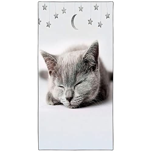 Zomer Strandtuch groß 90x180 cm Schnelltrocknendes Mikrofaser Bedrucktes mit Sleeping Cat Star Moon Motiv Zomer Strandtuch groß 90x180 cm Schnelltrocknendes Mikrofaser Bedrucktes mit Sleeping Cat Star Moon Motiv von Zomer