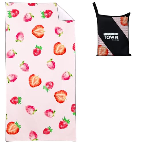 Zomer Strandtuch groß 90x180 cm Strawberry Towel Mikrofaser Badetuch Schnelltrocknend für Damen Herren Schwimmen Reise Urlaub Sauna Yoga Zomer Strandtuch groß 90x180 cm Strawberry Towel Mikrofaser Badetuch Schnelltrocknend für Damen Herren Schwimmen Reise Urlaub Sauna Yoga von Zomer