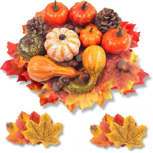 Zomtier Künstliche Kürbisse Herbstdeko, 50 Stück Seidenahornblatt Eicheln Tannenzapfen Kürbis für Herbst Thanksgiving Halloween Tisch Herbstdekoration Zomtier Künstliche Kürbisse Herbstdeko, 50 Stück Seidenahornblatt Eicheln Tannenzapfen Kürbis für Herbst Thanksgiving Halloween Tisch Herbstdekoration von Zomtier