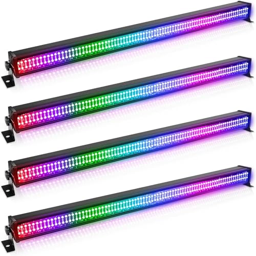 ZonQoonz 4PCS RGBW Wallwasher Strahler, 336 LEDs 80W LED Bar Lichteffekte Wall Washer Lichtbalken DMX512 DJ Bühnenbeleuchtung für Home Disco Party Kirche Geburtstag Bar Hochzeit von ZonQoonz