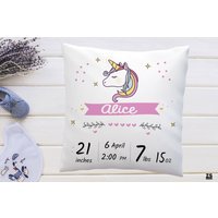 Benutzerdefinierte Geburtsankündigungskissen, Neues Babygeschenk, Andenkenkissen von ZonaShirt