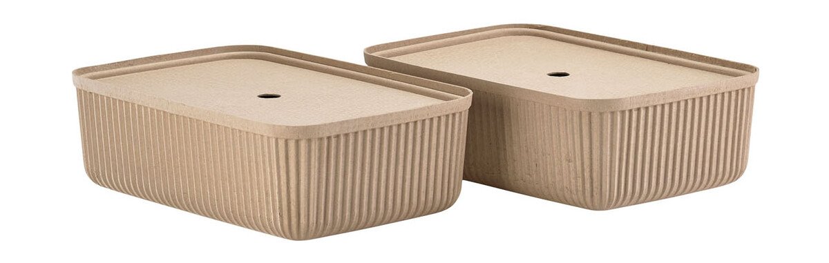 Aufbewahrungsbox 17,0 l 2er-Set Pulp Natural Brown von Zone Denmark