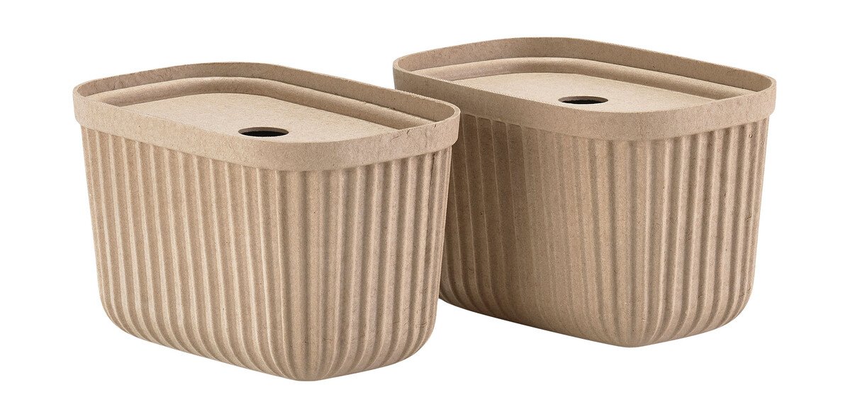 Aufbewahrungsbox 3,2 l 2er-Set Pulp Natural Brown von Zone Denmark