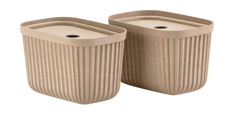 Aufbewahrungsbox 3,2 l 2er-Set Pulp Natural Brown von Zone Denmark