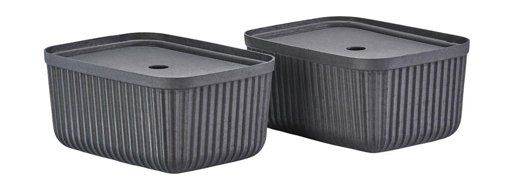 Aufbewahrungsbox 7,7 l 2er-Set Pulp Black von Zone Denmark