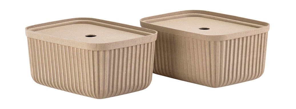 Aufbewahrungsbox 7,7 l 2er-Set Pulp Natural Brown von Zone Denmark