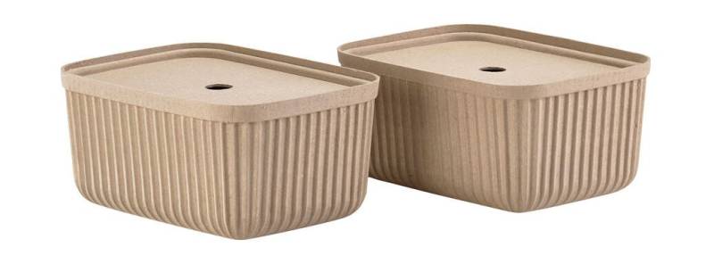 Aufbewahrungsbox 7,7 l 2er-Set Pulp Natural Brown von Zone Denmark