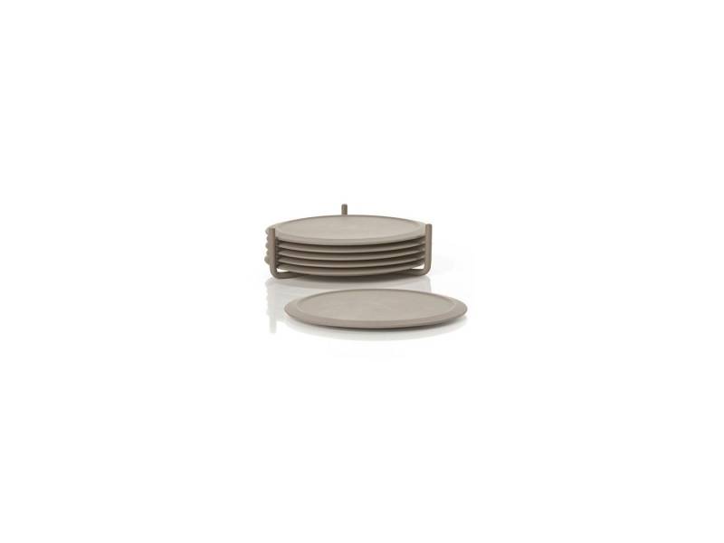 Zone Denmark Platzset Singles Glasuntersetzer mit Halter taupe Set6, Glasuntersetzer m Halter Taupe Singles von Zone Denmark