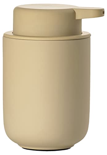 Zone Denmark Ume Seifenspender für Flüssigseife, Steingut/Keramik mit Soft Touch-Beschichtung, Skandinavisch im Design, 250 ml, Höhe 12,8 cm, Warm Sand (Beige) von Zone Denmark