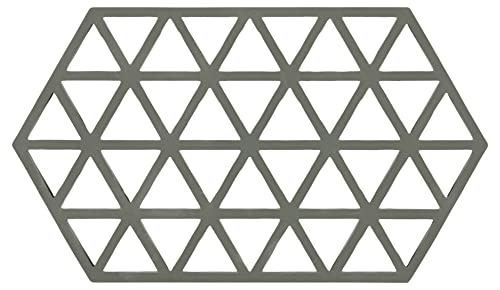 Zone Denmark, Triangles Topfuntersetzer/Untersetzer für Auflauf-/Ofenformen, Silikon, 24 x 14 cm, Olive Taupe von Zone Denmark