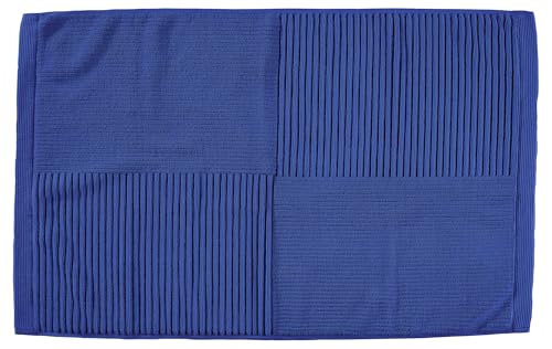 Zone Denmark Classic Badematte, Badteppich rutschfest, Duschvorleger fürs Badezimmer aus 100% Baumwolle, Waschbar, 80 x 50 cm, Indigo Blue von Zone Denmark