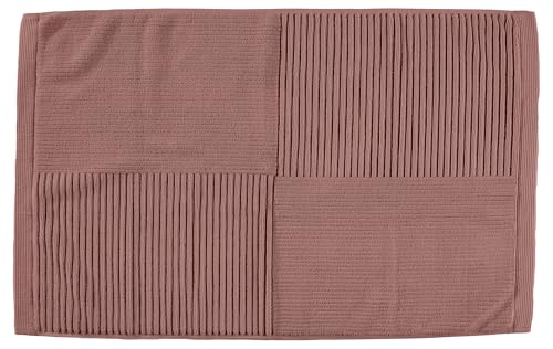 Zone Denmark Classic Badematte, Badteppich rutschfest, Duschvorleger fürs Badezimmer aus 100% Baumwolle, Waschbar, 80 x 50 cm, Pfirsichrot (Peach Red) von Zone Denmark
