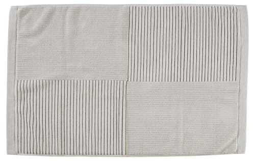 Zone Denmark Classic Badematte, Badteppich rutschfest, Duschvorleger fürs Badezimmer aus 100% Baumwolle, Waschbar, 80 x 50 cm, Weichgrau (Soft Grey) von Zone Denmark