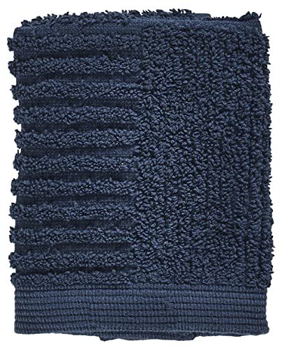 Zone Denmark Classic Waschlappen/kleines Handtuch, 100% Baumwolle, 30 x 30 cm, dunkelblau von Zone Denmark