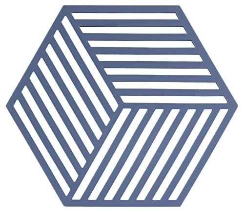 Zone Denmark Hexagon Topfuntersetzer Hitzebeständig, Silikon Untersetzer, Praktische und Dekorative Topf-Untersetzer, Spülmaschinenfest, 16 x 14 cm, Denim von Zone Denmark