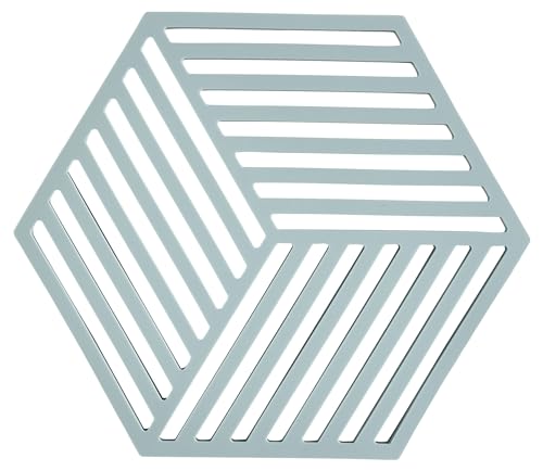 Zone Denmark Hexagon Topfuntersetzer Hitzebeständig, Silikon Untersetzer, Praktische und Dekorative Topf-Untersetzer, Spülmaschinenfest, 16 x 14 cm, Fog Blue von Zone Denmark