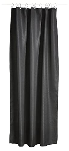 Zone Denmark Lux schwarzem Polyester Duschvorhang-Vorhänge Dusche (einfarbig, Polyester, Schwarz, 2 m, 1800 mm) von Zone Denmark