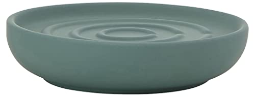 Zone Denmark Nova Seifenschale, Seifenablage, Seifenhalter aus Porzellan mit Soft Touch-Beschichtung, Durchm. 11 cm, Höhe 2,5 cm, Petrol Green von Zone Denmark