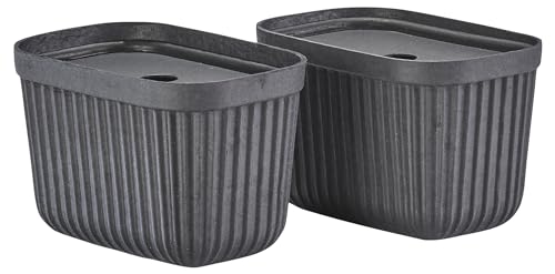 Zone Denmark Pulp Aufbewahrungsboxen mit Deckel – Boxen Aufbewahrung – Stabile Kisten aus 100% Recyclingmaterialien – 2 Stück – 23 x 15 x 15 cm – Schwarz von Zone Denmark