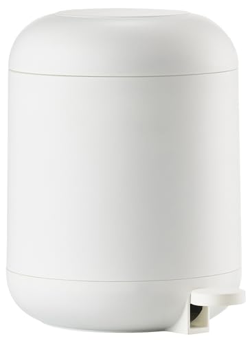 Zone Denmark Sensu Mülleimer fürs Bad, Kosmetikeimer, Abfalleimer fürs Badezimmer, 24,5 x 20 x 26,5 cm, Fassungsvermögen 4 Liter, Weiß von Zone Denmark