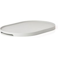 Zone Denmark - Singles Metall-Tablett oval, 35 x 23 cm, warm grey von Zone Denmark