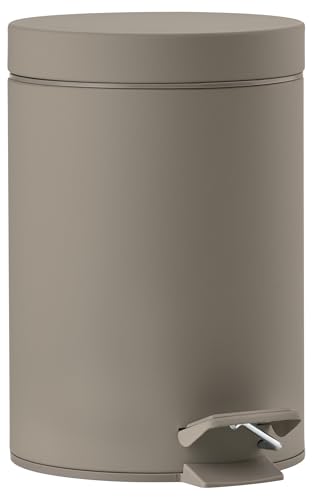 Zone Denmark Solo Mülleimer fürs Bad, Kosmetikeimer, Abfalleimer fürs Badezimmer, Durchm. 17 cm, Höhe 25 cm, Fassungsvermögen 3 Liter, Taupe von Zone Denmark