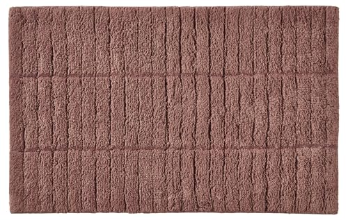 Zone Denmark Tiles Badematte, Badteppich rutschfest, Duschvorleger fürs Badezimmer aus 100% Baumwolle, Waschbar, 80 x 50 cm, Peach Red (Rot) von Zone Denmark