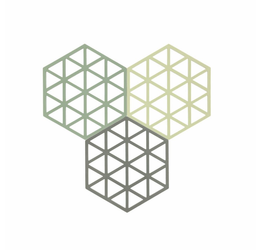 Zone Denmark Topfuntersetzer Triangles 3er Set Rosemary Matcha Olive Taupe, Set, 3-tlg. von Zone Denmark