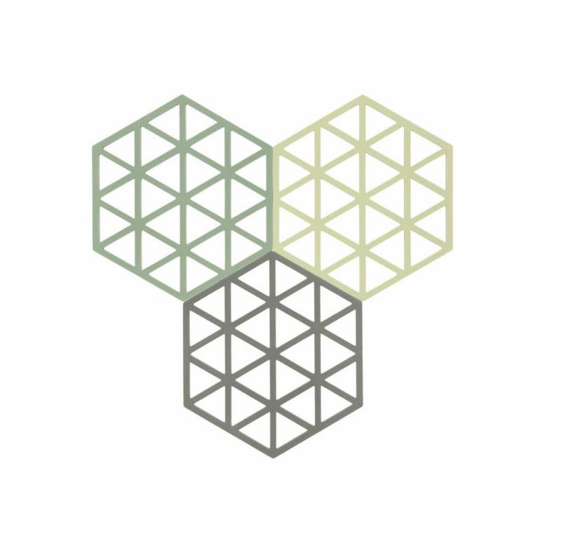 Zone Denmark Topfuntersetzer Triangles 3er Set Rosemary Matcha Olive Taupe, Set, 3-tlg. von Zone Denmark