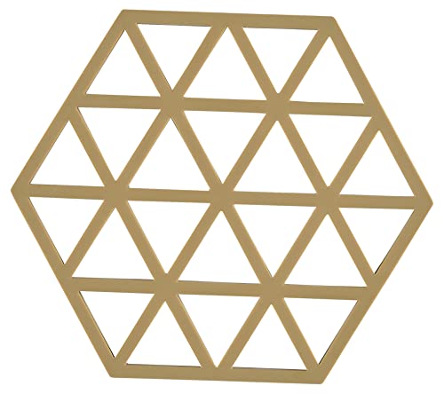 Zone Denmark Triangles Topfuntersetzer Silikon, Untersetzer für Töpfe, Hitzebeständig, 16 x 14 x 0,9 cm, Khaki von Zone Denmark