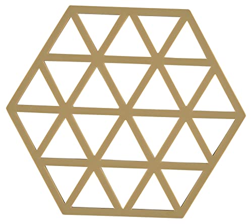 Zone Denmark Triangles Topfuntersetzer Silikon, Untersetzer für Töpfe, Hitzebeständig, 16 x 14 x 0,9 cm, Khaki von Zone Denmark