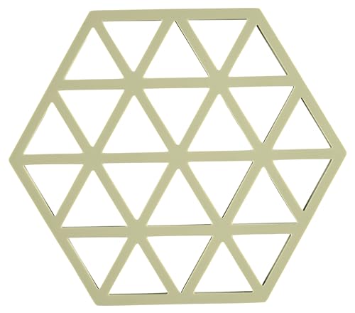 Zone Denmark Triangles Topfuntersetzer, Hitzebeständig bis 250 °C, Silikon Untersetzer, Dekorative Untersetzer für Töpfe und Pfannen, Spülmaschinenfest, 16 x 14 cm, Matcha Green von Zone Denmark