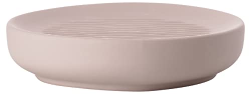 Zone Denmark Ume Seifenschale, Seifenhalter, Seifenablage fürs Waschbecken, Steinzeug mit Soft Touch-Beschichtung, Durchm. 12 cm, Nude von Zone Denmark