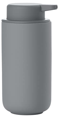 Zone Denmark Ume Seifenspender/Seifenpumpe aus Steingut mit Soft Touch-Beschichtung, extra großes Fassungsvermögen (450 ml), grau von Zone Denmark