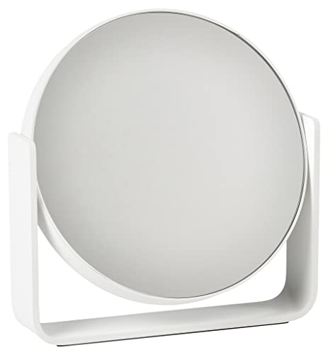Zone Denmark Ume Tischspiegel, Kosmetikspiegel mit Vergrößerung 5-Fach, Durchm. 19 cm, Höhe 19,5 cm, Weiß von Zone Denmark