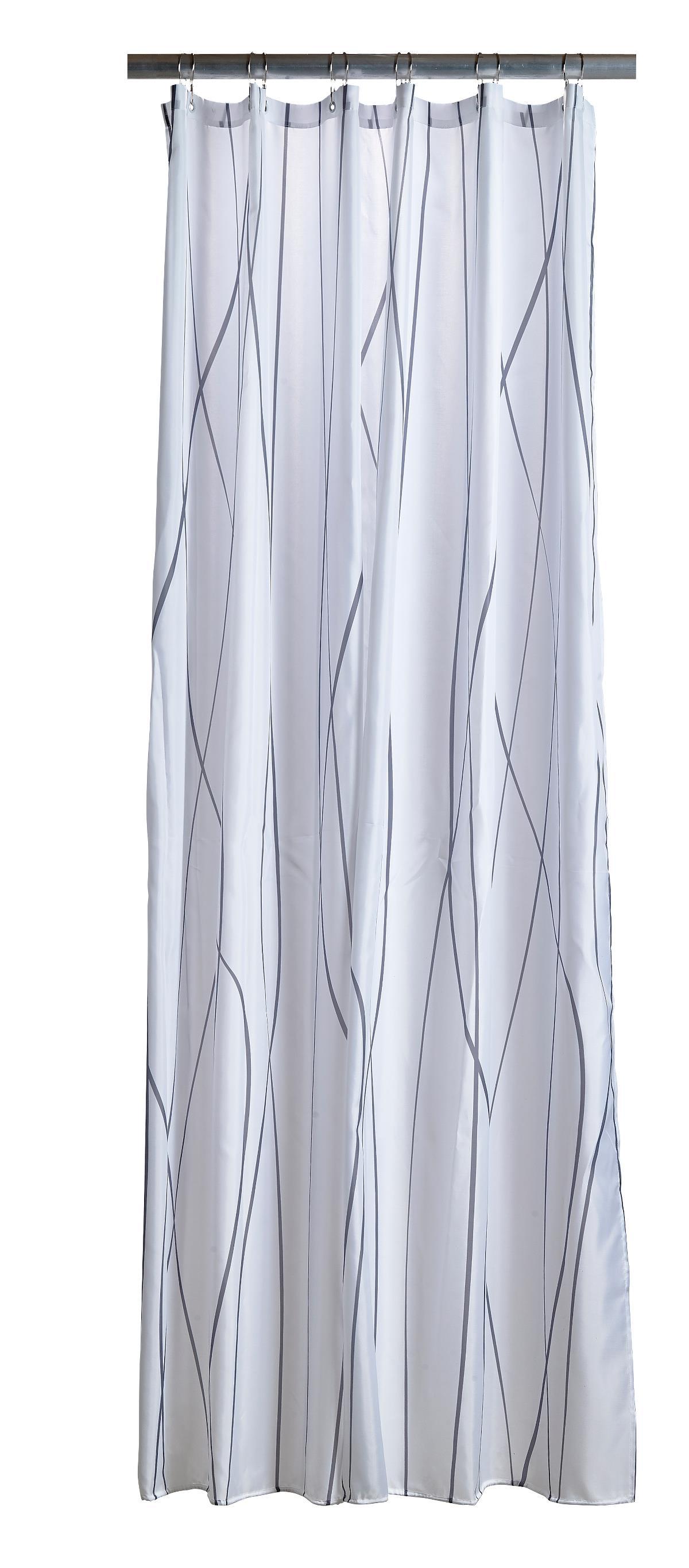 Zone Duschvorhang Flow grau/weiß 330425 von F&H Group
