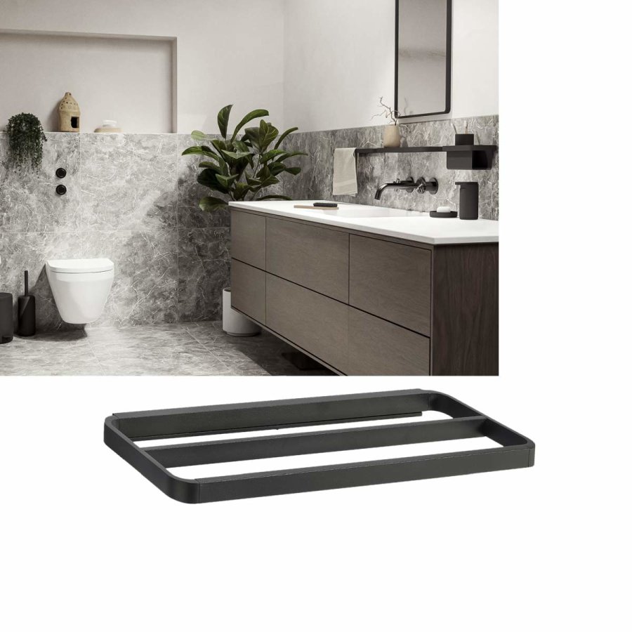 Zone Denmark RIM Handtuchhalter schwarz 44x12,5cm zur Wandmontage für Badezimmer von Zone
