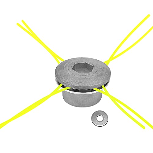 Aluminium Rasentrimmer Kopf, ZoneYan Doppelfadenkopf, Fadenspule Nylonfaden, mit 4pcs Maehfaden 27.5cm, für Universal Rasenmäher von ZoneYan